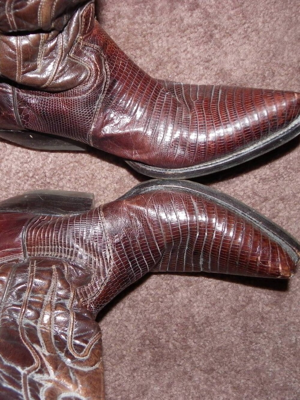 WESTERN BURGUNDY WINE SNIP TOE COWBOY BOOTS 39
